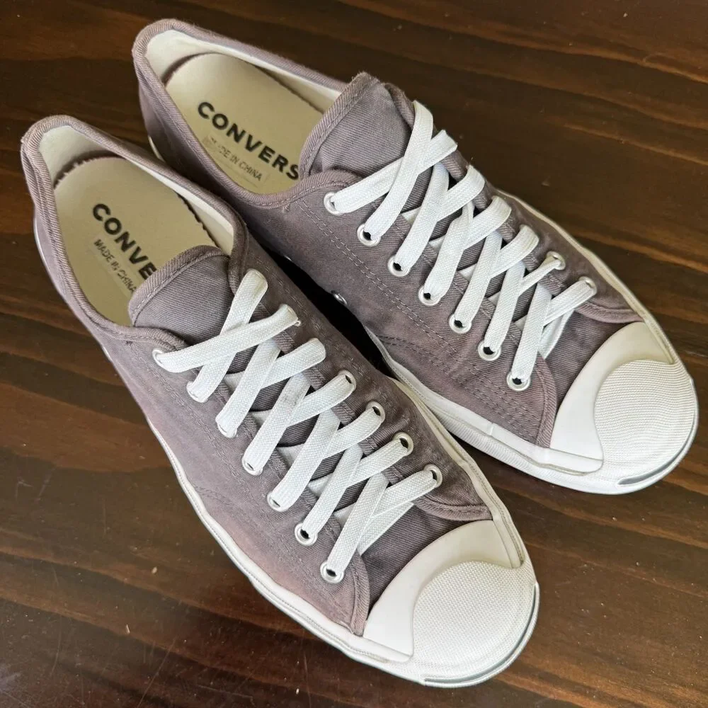 Converse Jack Purcell Low Top Gray Canvas Shoes 166795C Men's Size 10.5